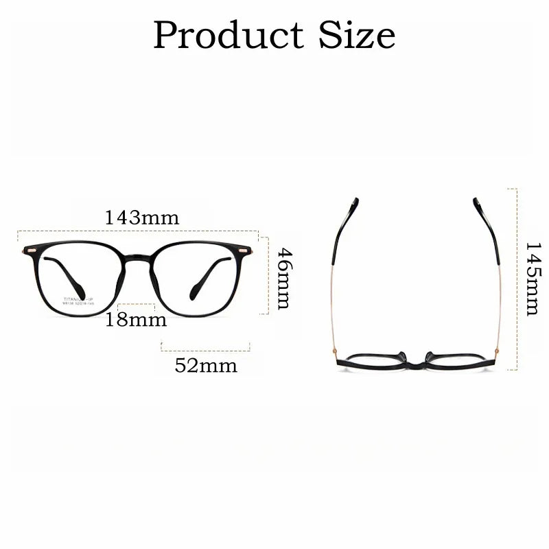 Yimaruili Unisex Full Rim Square Tr 90 Titanium Eyeglasses M8138 Full Rim Yimaruili Eyeglasses   