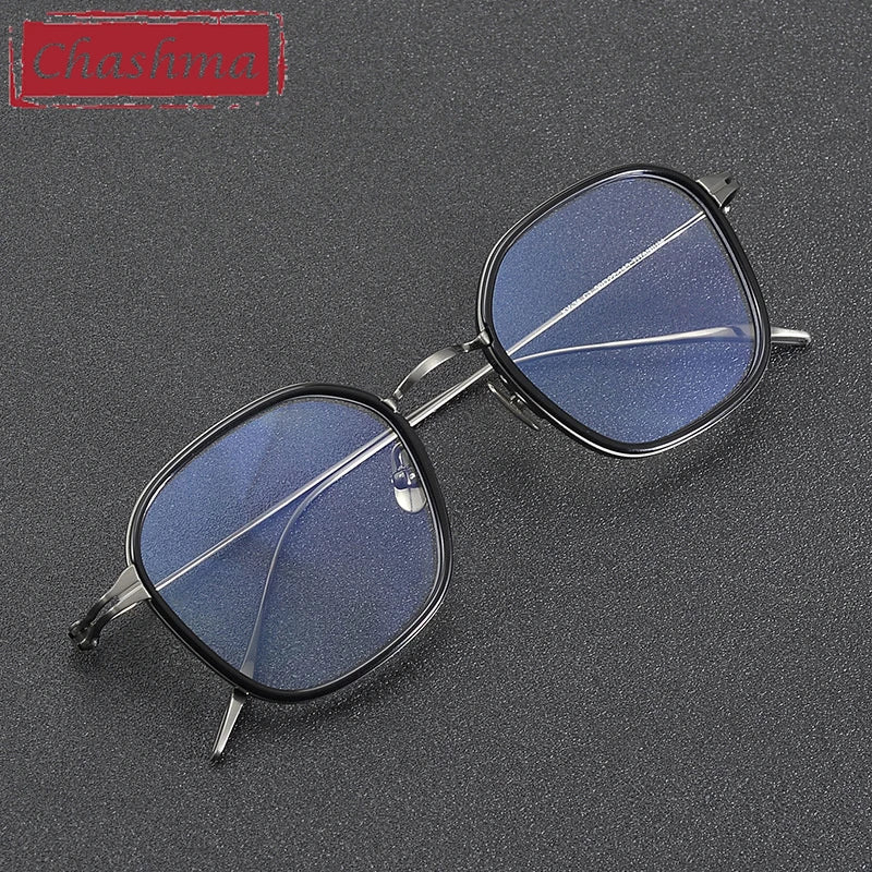 Chashma Ochki Unisex Full Rim Square Titanium Eyeglasses 369134