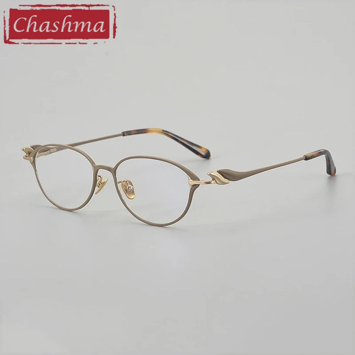 Chashma Ottica Unisex Full Rim Oval Titanium Eyeglasses 45002