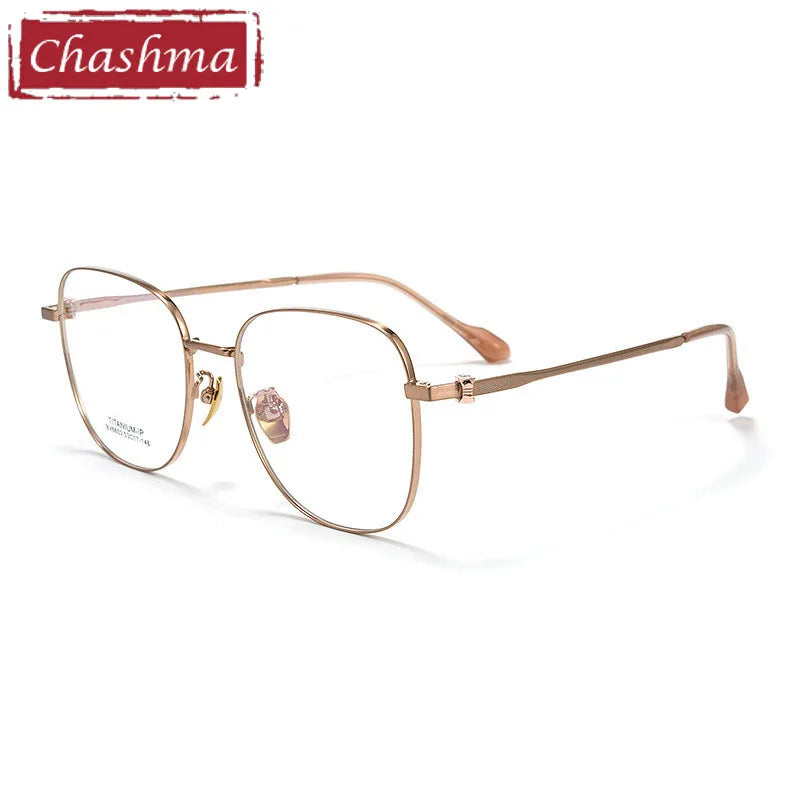 Chashma Unisex Full Rim Square Titanium Eyeglasses 6602 Full Rim Chashma Rose Gold  