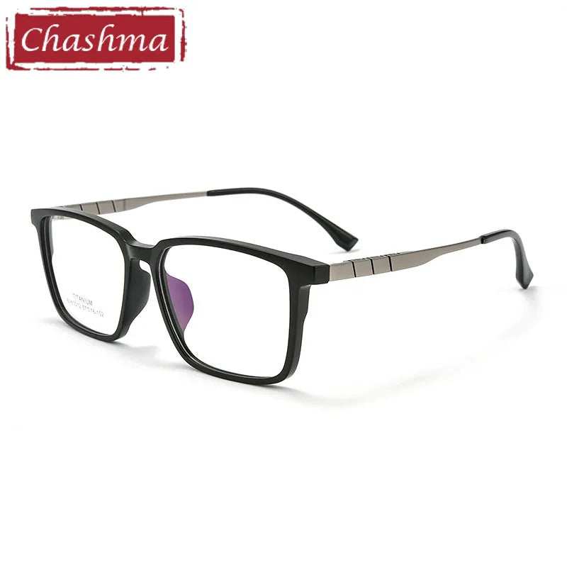 Chashma Unisex Full Rim Big Square Tr 90 Titanium Eyeglasses 61012 Full Rim Chashma Matte Black  