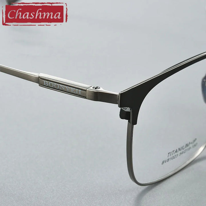 Chashma Unisex Full Rim Square Titanium Brow Line Eyeglasses 81023 Full Rim Chashma   