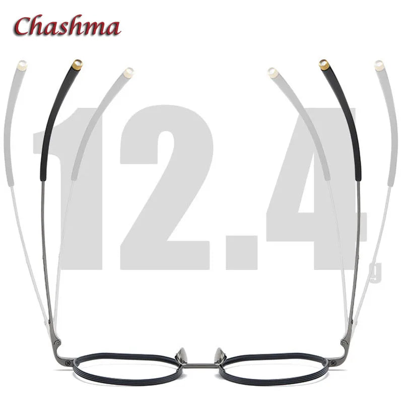 Chashma Ochki Unisex Full Rim Irregular Round Titanium Eyeglasses 1309 Full Rim Chashma Ochki   