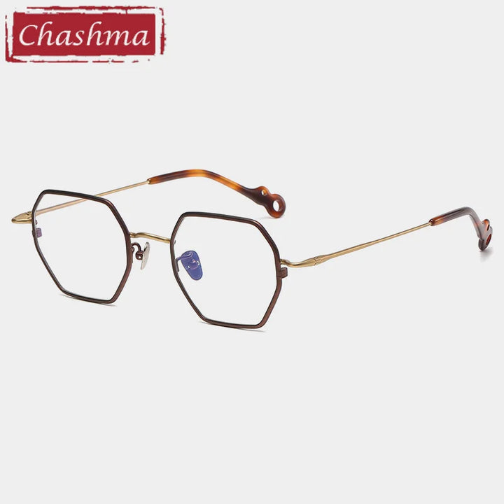 Chashma Unisex Full Rim Hexagon Square Titanium Eyeglasses 35961