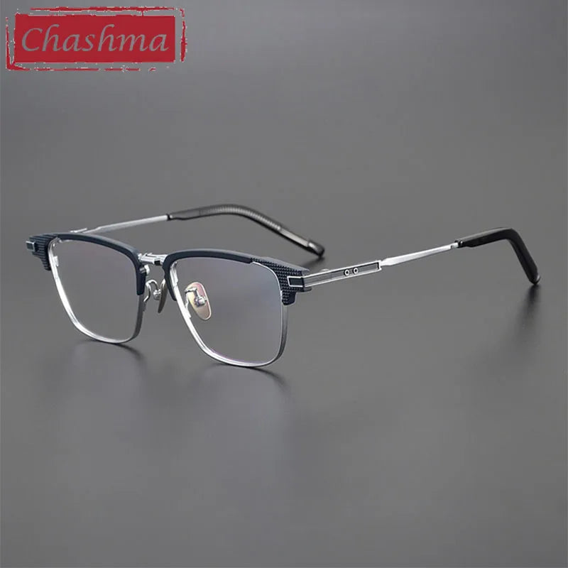 Chashma Unisex Full Rim Square Titanium Acetate Eyeglasses 190802 Full Rim Chashma   