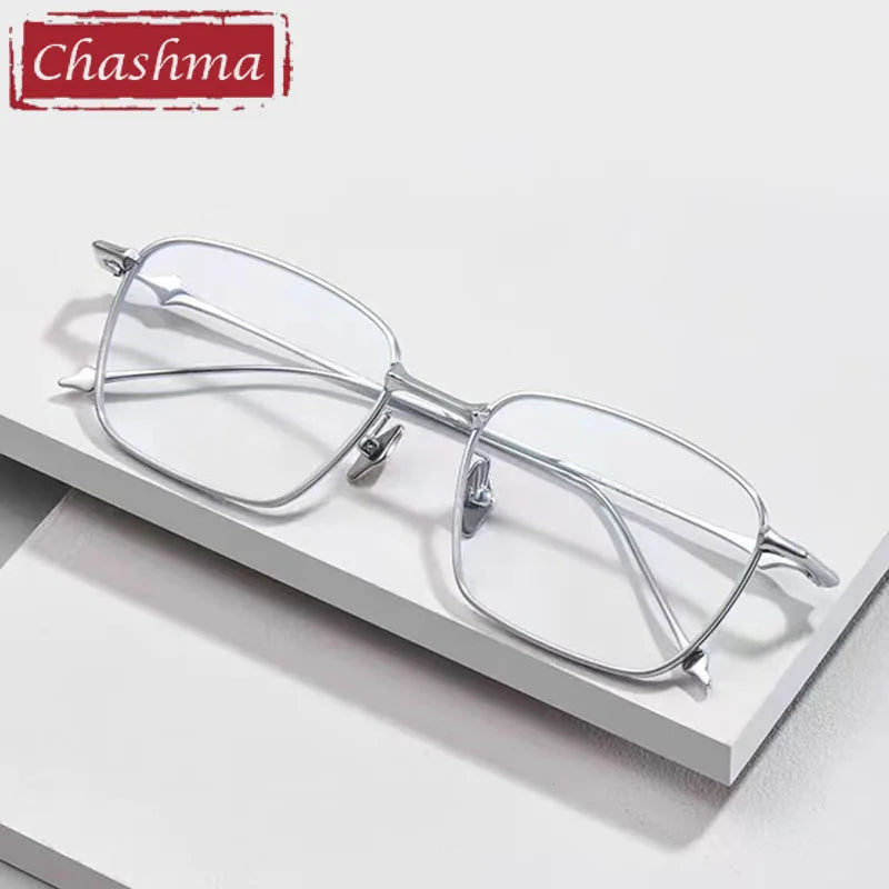 Chashma Ottica Unisex Full Rim Square Titanium Eyeglasses 10201 Full Rim Chashma Ottica   