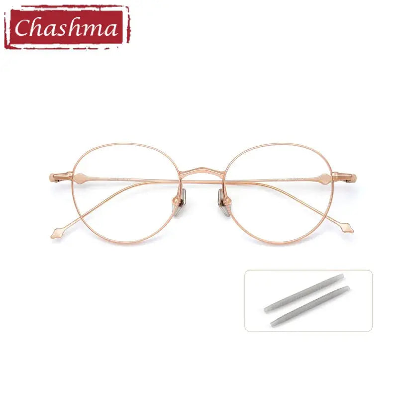 Chashma Ottica Women's Full Rim Round Titanium Eyeglasses.