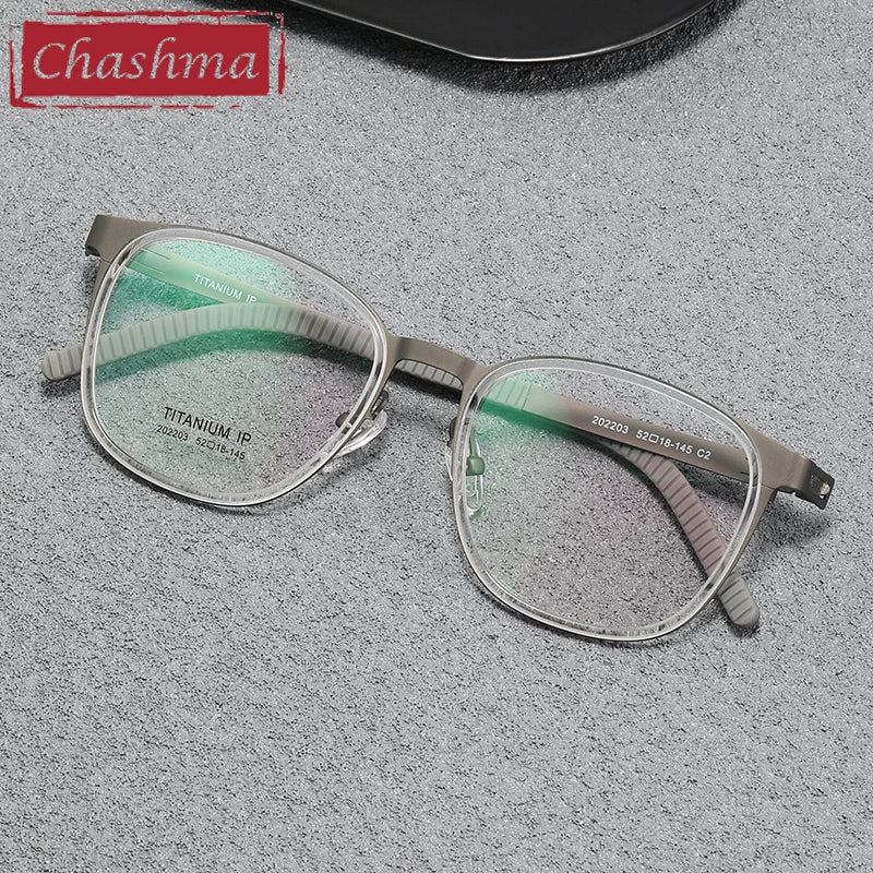 Chashma Women's Full Rim Round Square Titanium Acetate Eyeglasses 292203