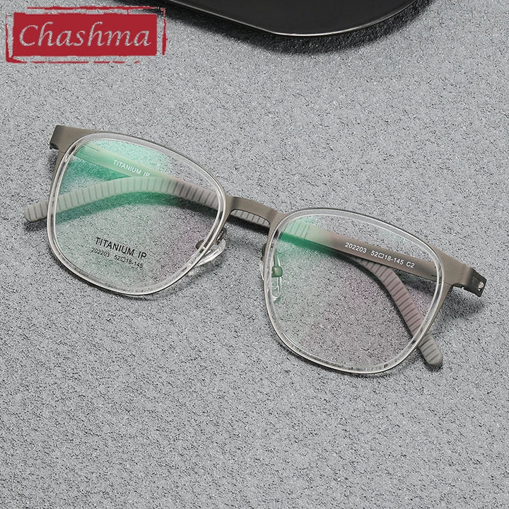 Chashma Women's Full Rim Round Square Titanium Acetate Eyeglasses 292203