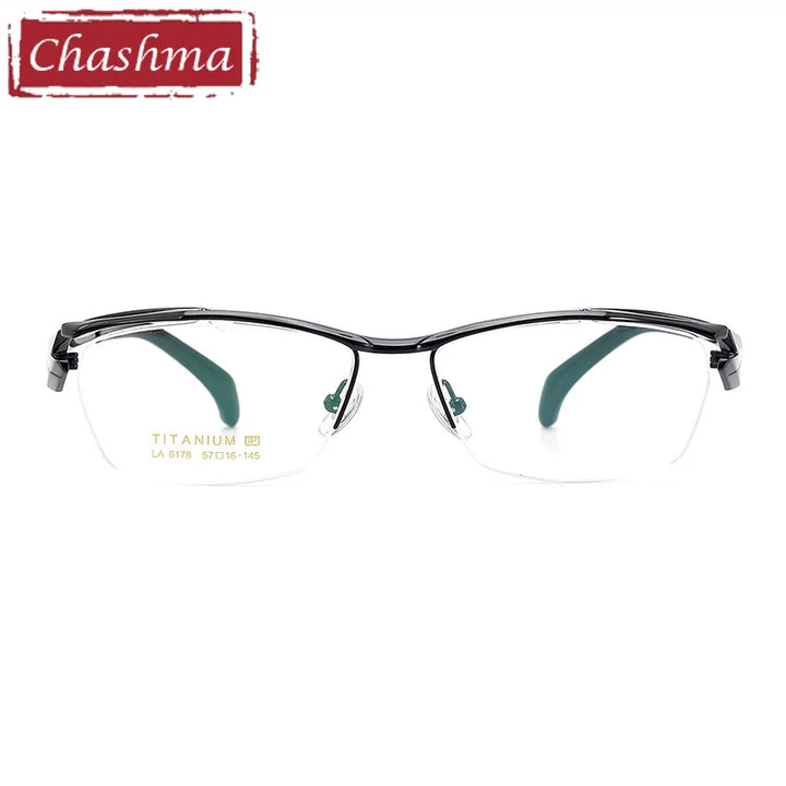 Chashma Unisex Semi Rim Square Brow Line Titanium Eyeglasses 6178 Semi Rim Chashma   