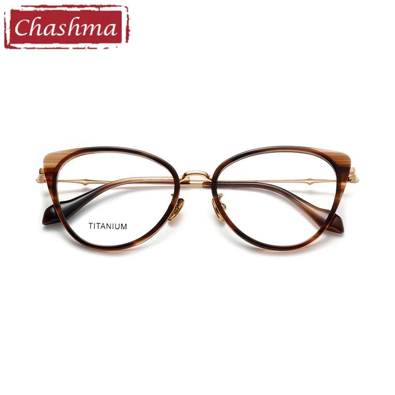Chashma Ottica Women's Full Rim Cat Eye Acetate Titanium Eyeglasses 36660