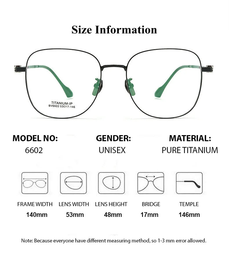 Chashma Unisex Full Rim Square Titanium Eyeglasses 6602 Full Rim Chashma   