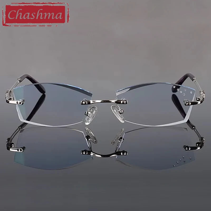 Chashma Ottica Women's Rimless Square Titanium Eyeglasses 411005