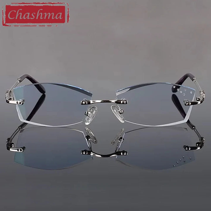 Chashma Ottica Women's Rimless Square Titanium Eyeglasses 411005