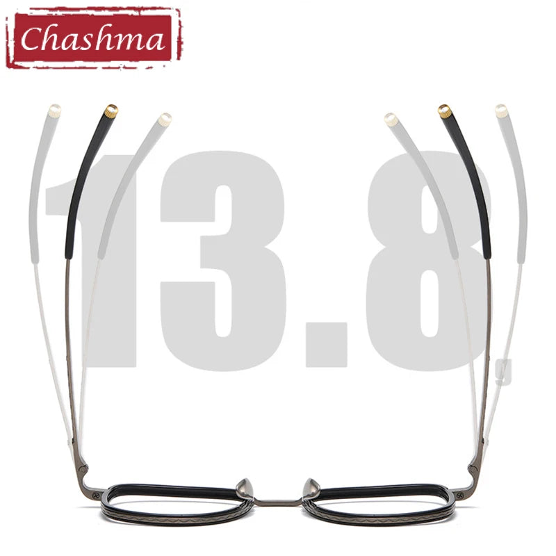 Chashma Unisex Full Rim Square Titanium Acetate Eyeglasses 14550 Full Rim Chashma   