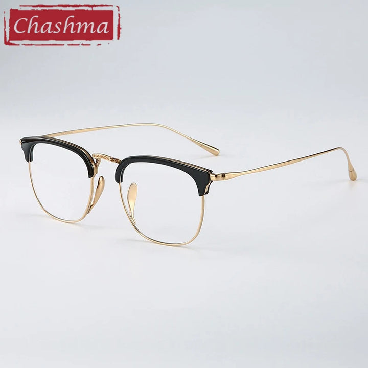 Chashma Ottica Men's Full Rim Square Titanium Acetate Eyeglasses 35902