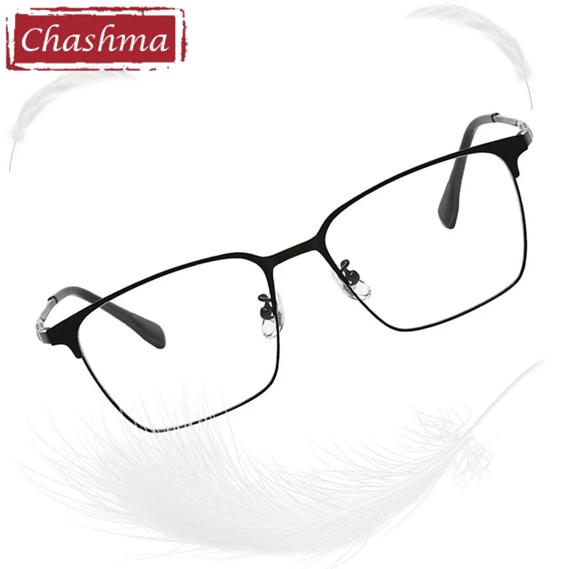 Chashma Men's Full Rim Square Titanium Eyeglasses 98601 Full Rim Chashma   