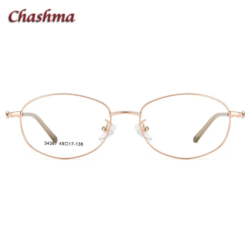 Chashma Ochki Women's Full Rim Oval Stainless Steel Eyeglasses 34397 Full Rim Chashma Ochki   