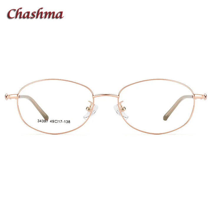 Chashma Ochki Women's Full Rim Oval Stainless Steel Eyeglasses 34397 Full Rim Chashma Ochki   