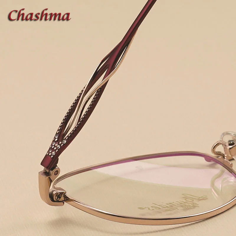 Chashma Ochki Women's Full Rim Oval Square Titanium Eyeglasses 6008 Full Rim Chashma Ochki   