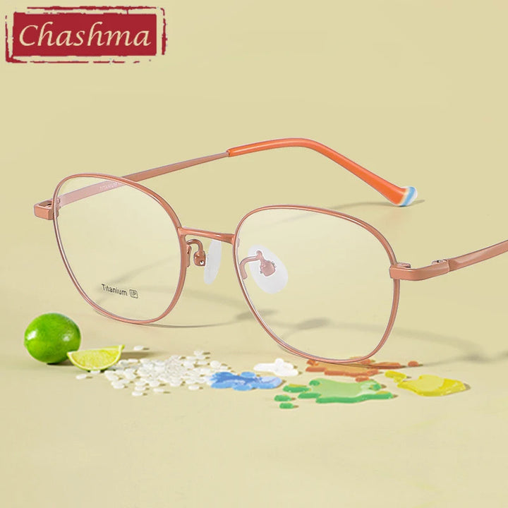 Chashma Ottica Unisex Teen Full Rim Oval Titanium Eyeglasses 10036