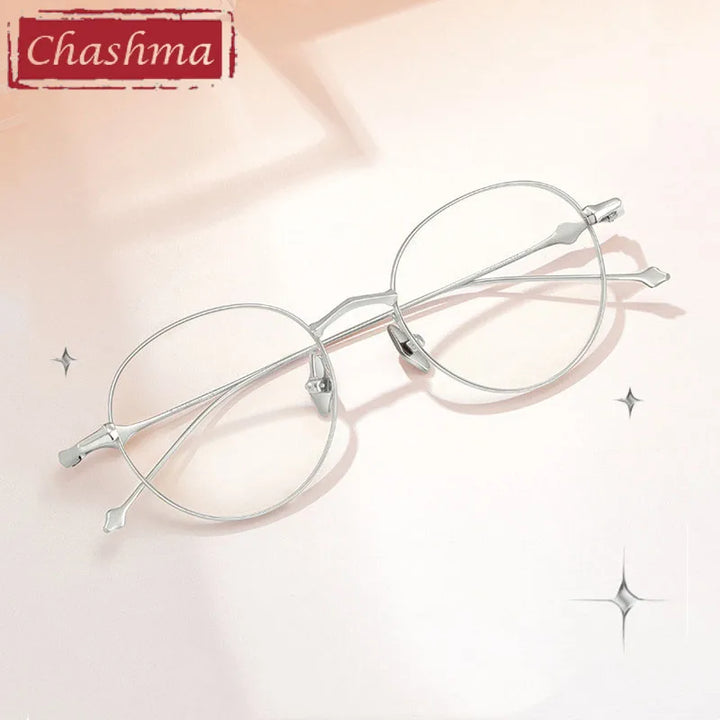 Chashma Ottica Women's Full Rim Round Titanium Eyeglasses Full Rim Chashma Ottica   