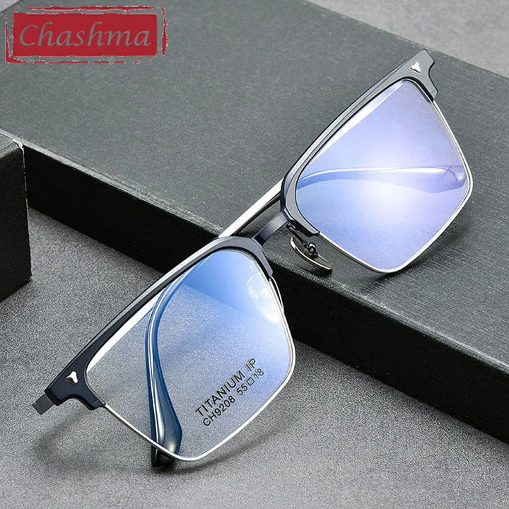 Chashma Unisex Full Rim Square Aluminum Magnesium Titanium Eyeglasses 9208 Full Rim Chashma   