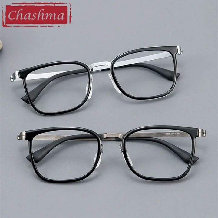 Chashma Unisex Full Rim Square Titanium Tr 90 Eyeglasses 8807 Full Rim Chashma   