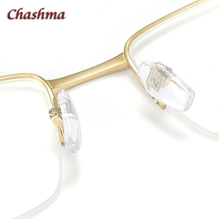 Chashma Ochki Men's Semi Rim Square Titanium Eyeglasses 9054 Semi Rim Chashma Ochki   