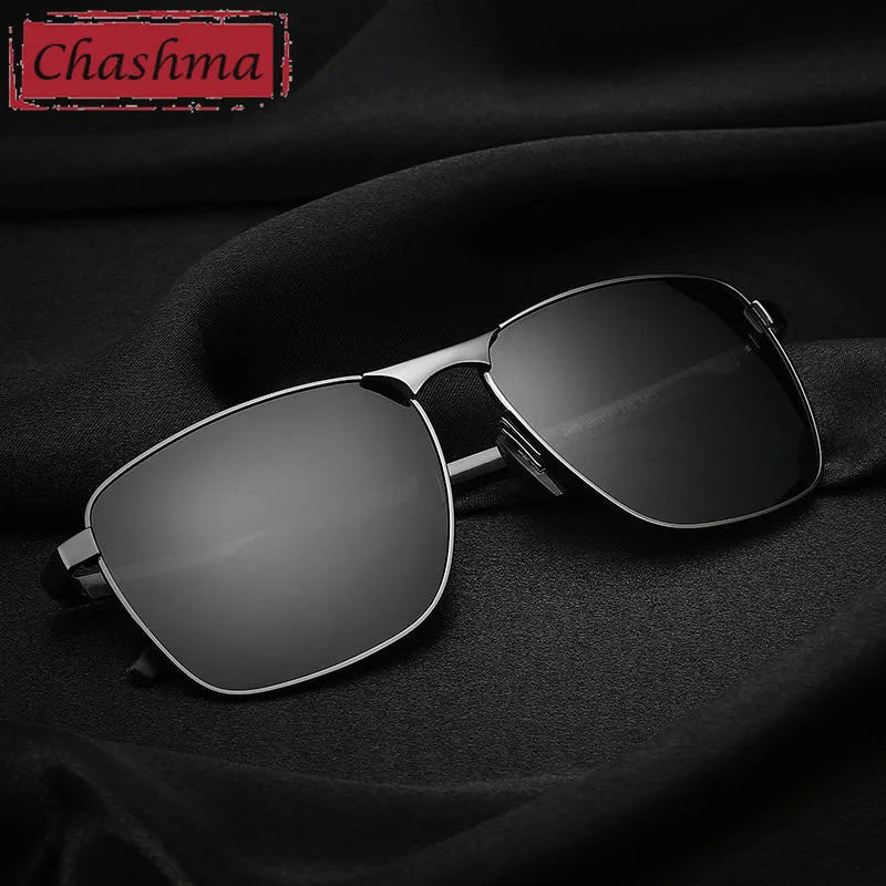 Chashma Ottica Men's Full Rim Square Stainless Steel Polarized  Sunglasses 2462 Sunglasses Chashma Ottica   