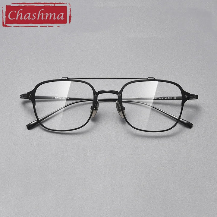 Chashma Men's Full Rim Square Double Bridge Titanium Eyeglasses 778431