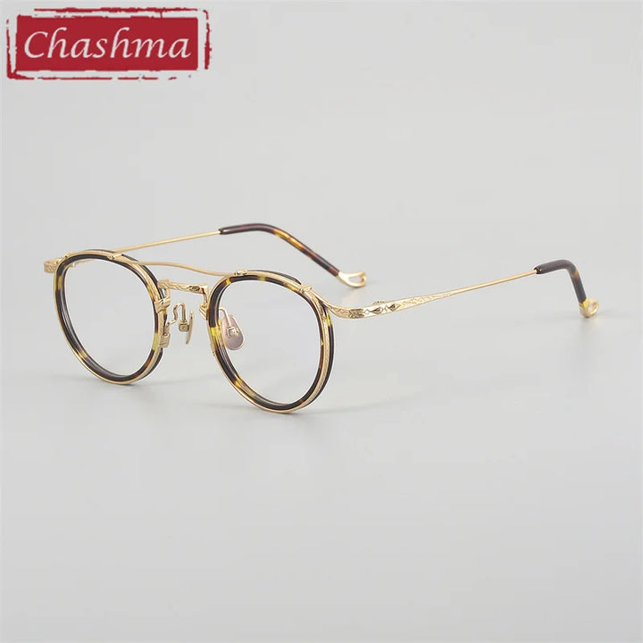 Chashma Unisex Full Rim Oval Double Bridge Acetate Titanium Eyeglasses 881715