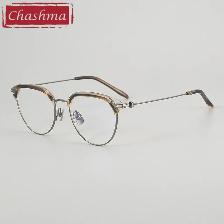 Chashma Unisex Full Rim Oval Round Acetate Titanium Eyeglasses 882410