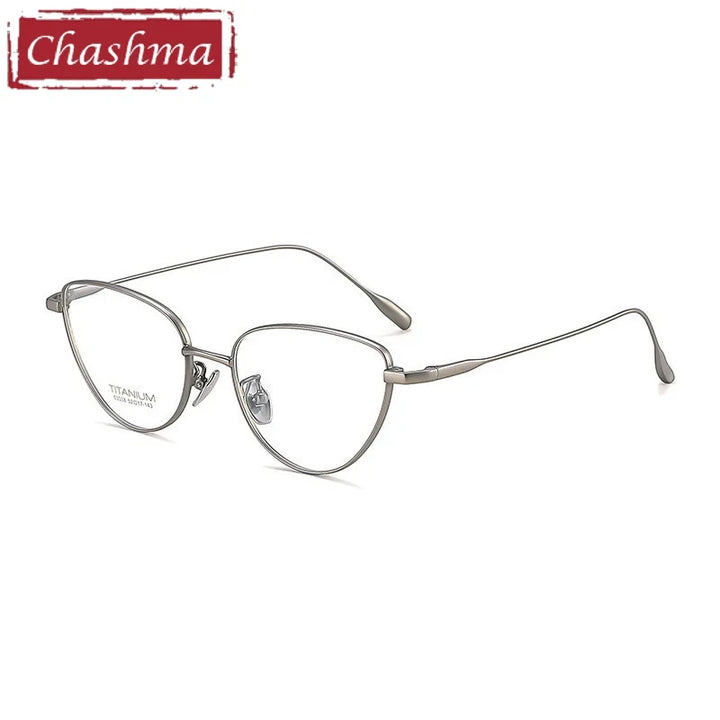 Chashma Ochki Women's Full Rim Oval Cat Eye Titanium Eyeglasses 603038