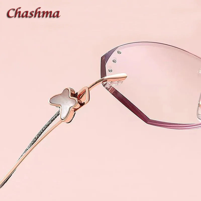 Chashma Ochki Women's Rimless Oval Titanium Eyeglasses 0450 Rimless Chashma Ochki   