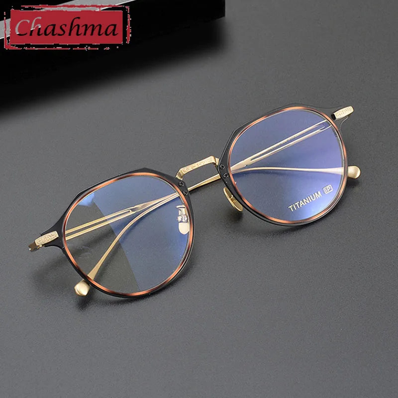 Chashma Unisex Full Rim Polygon Titanium Acetate Eyeglasses 871061