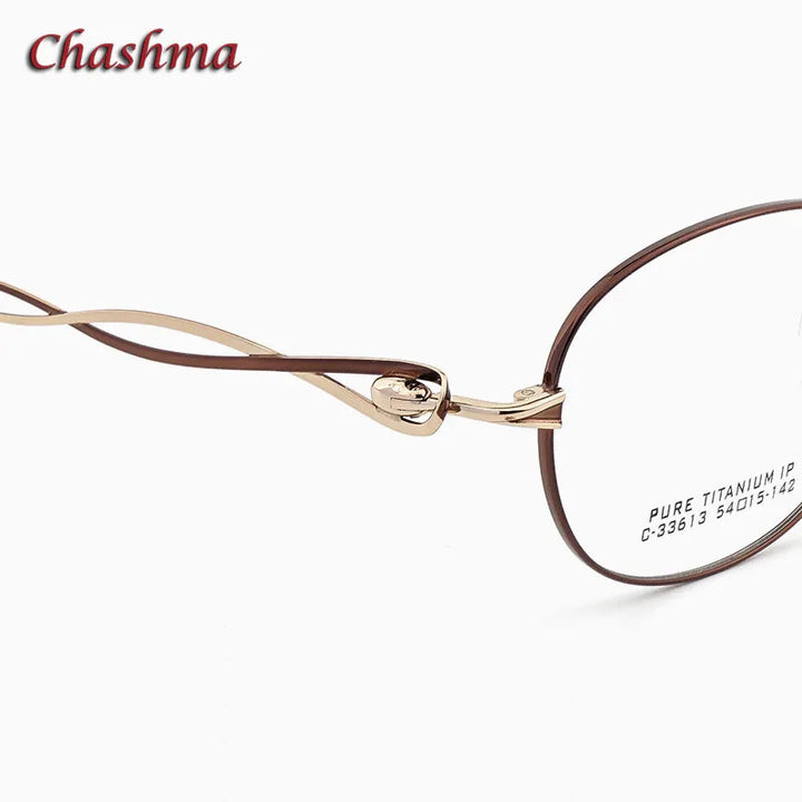 Chashma Ochki Women's Full Rim Oval Titanium Eyeglasses 33613 Full Rim Chashma Ochki   