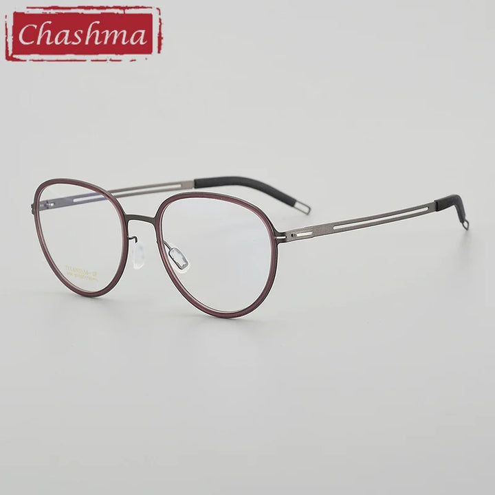 Chashma Ottica Women's Full Rim Oval Round Acetate Titanium Eyeglasses 68106