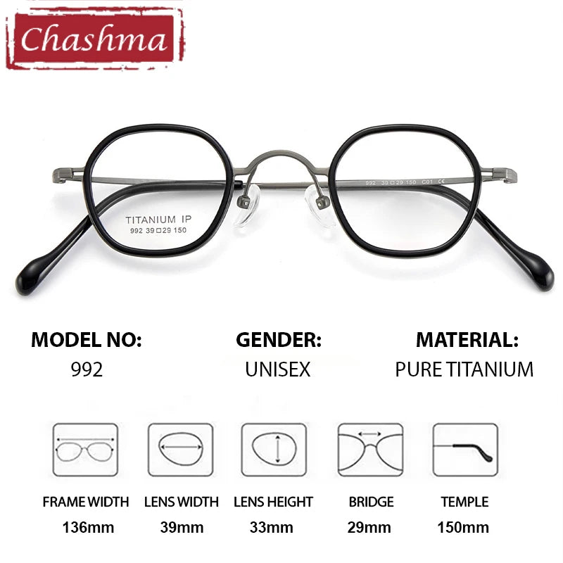 Chashma Ochki Women's Full Rim Oval Round Titanium Eyeglasses 396922