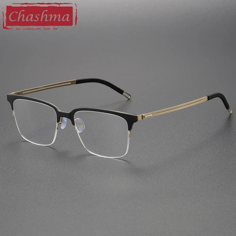 Chashma Unisex Full Rim Square Acetate Titanium Eyeglasses 8202312