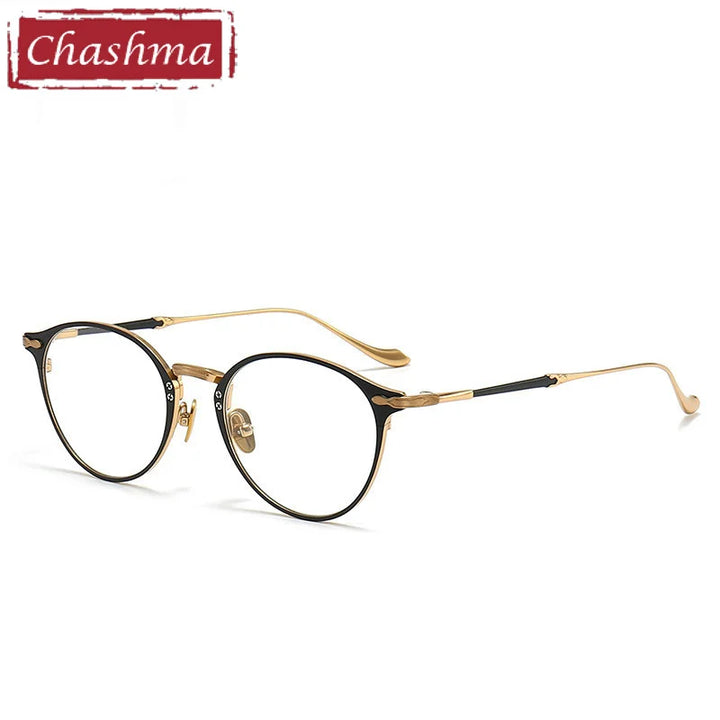 Chashma Women's Full Rim Round Acetate Titanium Eyeglasses 873112