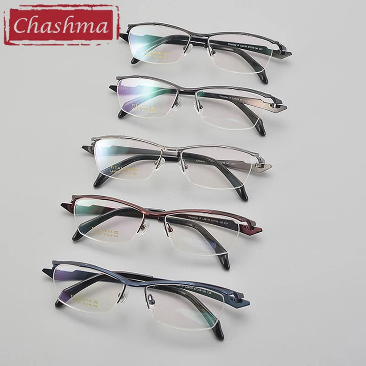 Chashma Unisex Semi Rim Square Brow Line Titanium Eyeglasses 6178 Semi Rim Chashma   