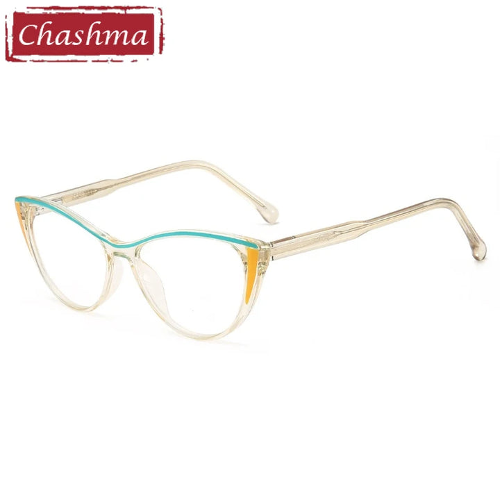 Chashma Ochki Women's Full Rim Cat Eye Tr 90 Alloy Eyeglasses 369125