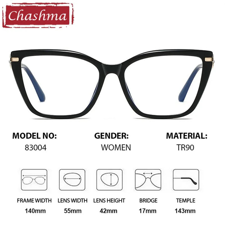 Chashma Women's Full Rim Butterfly Tr 90 Titanium Eyeglasses 783004
