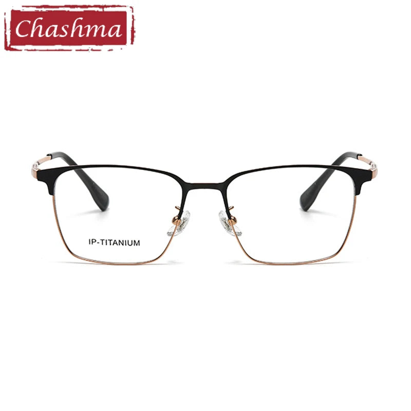 Chashma Men's Full Rim Square Titanium Eyeglasses 98601 Full Rim Chashma   