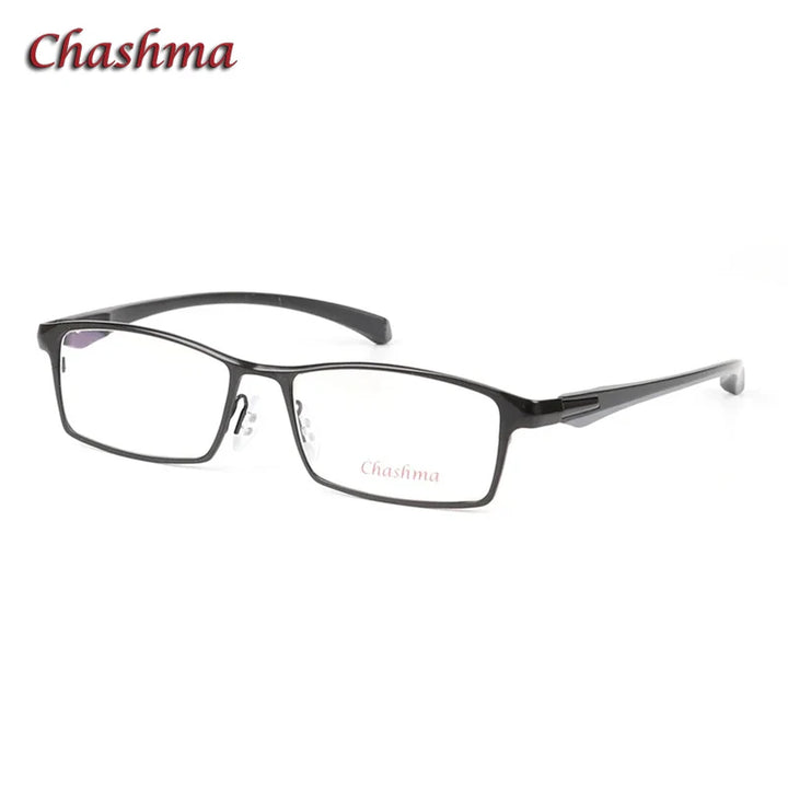 Chashma Ochki Unisex Full Rim Square Titanium Alloy Eyeglasses 49064