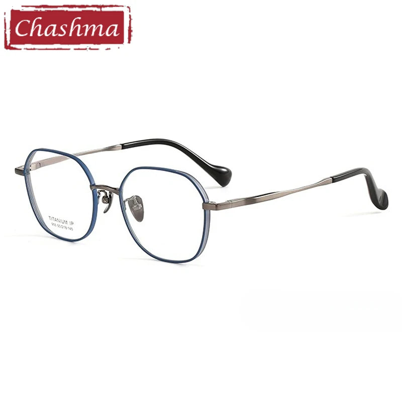 Chashma Ochki Women's Full Rim Polygon Titanium Eyeglasses 396955