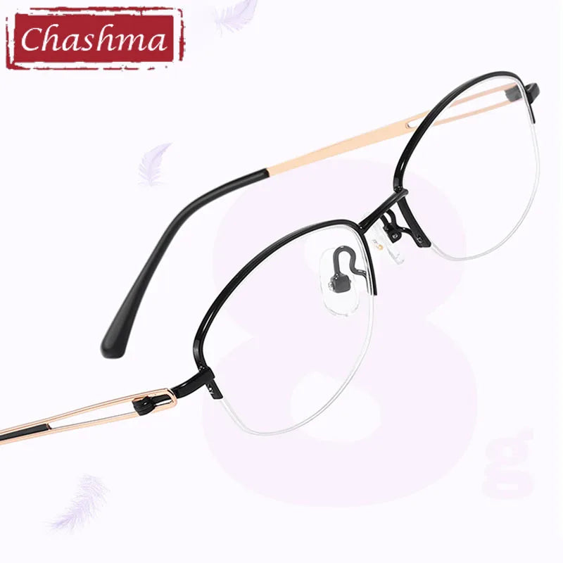 Chashma Women's Semi Rim Oval Square Titanium Eyeglasses 19112 Semi Rim Chashma   