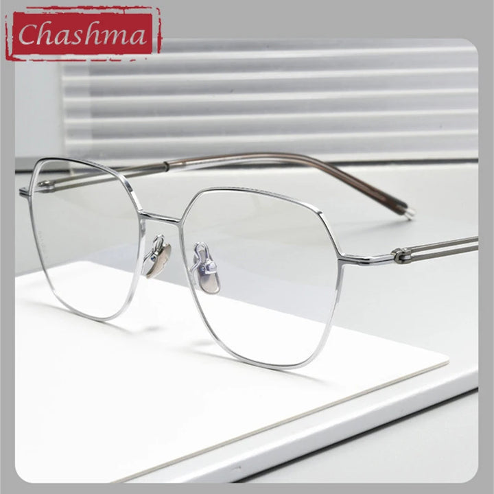 Chashma Ottica Women's Full Rim Polygon Square Titanium Eyeglasses 62831