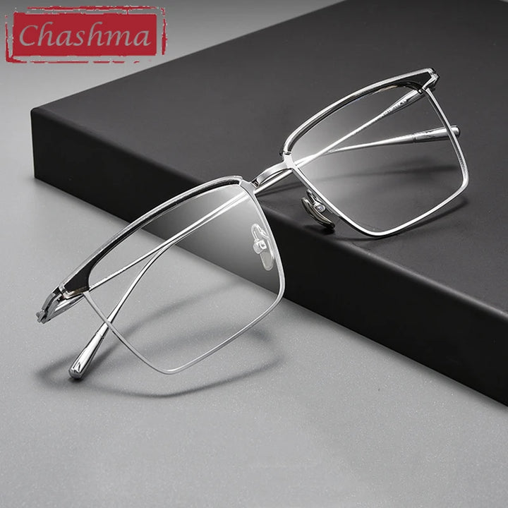 Chashma Ochki Unisex Full Rim Square Titanium Eyeglasses 881887